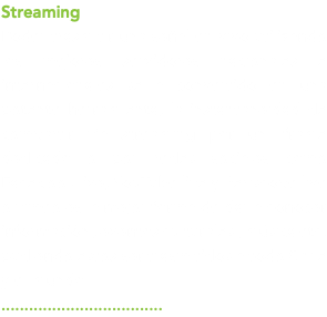 Streaming Poder trasmitir una señal en vivo utilizando los mejores servidores nacionales e internacionales se a convertido en una potente herramienta, la instantaneidad de compartir vía streaming por un iframe dedicado o por redes sociales como Facebook live, YouTube live y Periscope live o vimeo es la mejor forma de dar a conocer información , eventos culturales , música etc. pudiendo estos ser trasmitidos a todo Chile y el mundo. ...................................